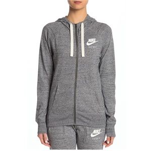 Nike Drawstring Gray Hoodie Jacket